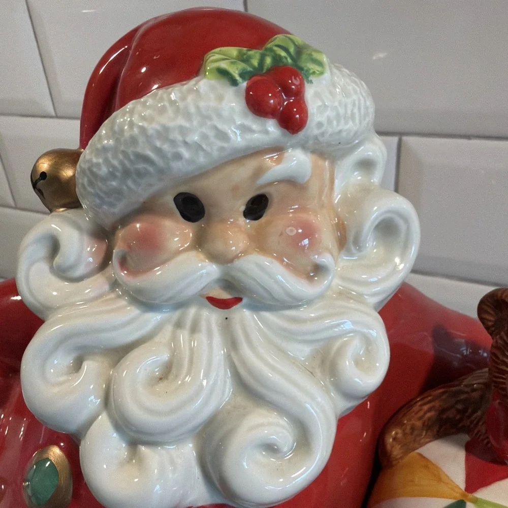 Vintage Rare1990's Bob Mackie Home Collection Santa Cookie Jar GW995